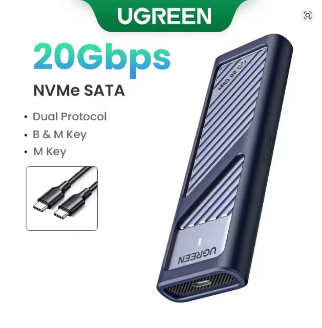 UGREEN 20Gbps M2 NVMe SATA SSD Enclosure 🇧🇷ESCOLHA ENVIO DO BRASIL
