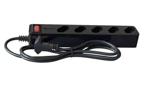 FILTRO DE LINHA + DPS ICLAMPER 5 TOMADAS LCF PRETO