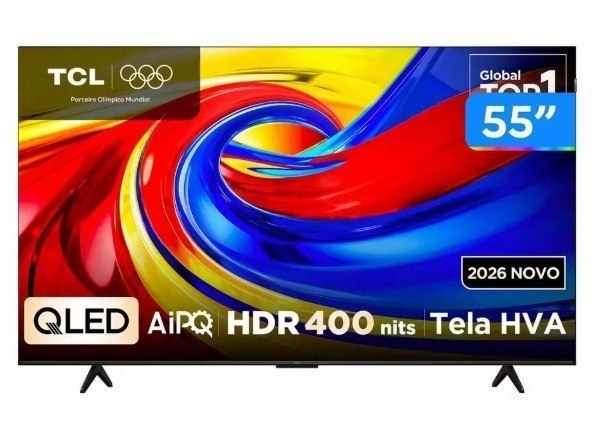 Smart TV 55" TCL 4K UHD QLED Smart TV 55P7L with Google TV 2026