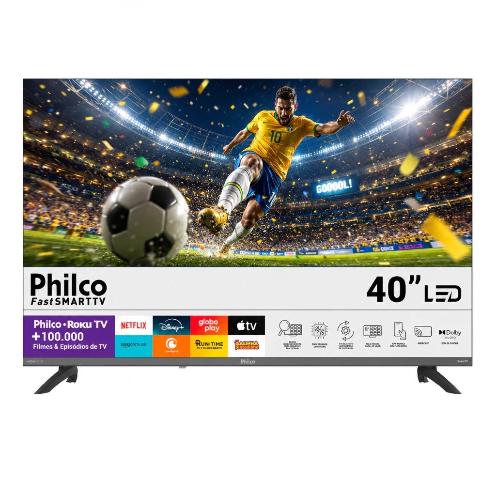 Smart TV LED 40" FullHD Dolby Audio Philco P40CRA