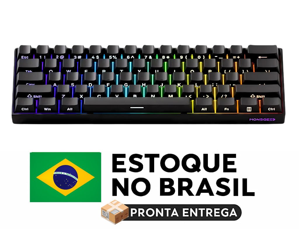 Teclado magnético Akko Fun60 Pro HE, RGB, 8000Hz, Gatilho rápido 0.001