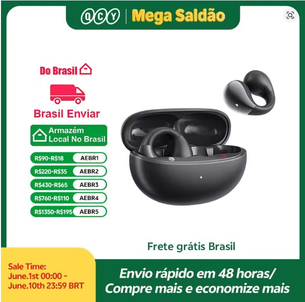 QCY T33S fones de ouvido abertos Crossky C30S ultra-conforto clipe em fones de ouvido sem fio bluetooth 6.0 ldac áudio de alta resolução 40h tempo de reprodução