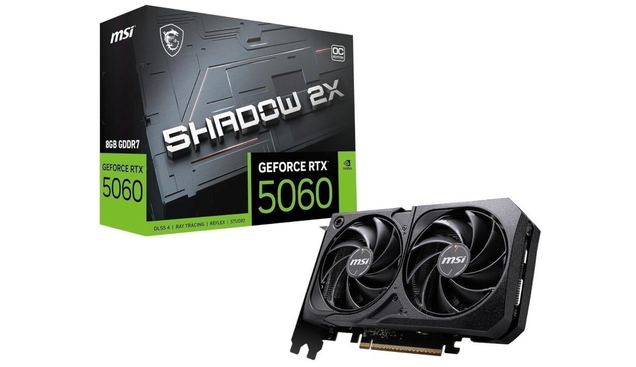 Placa de Video MSI RTX 5060 Shadow 2X OC, 8GB, GDDR7