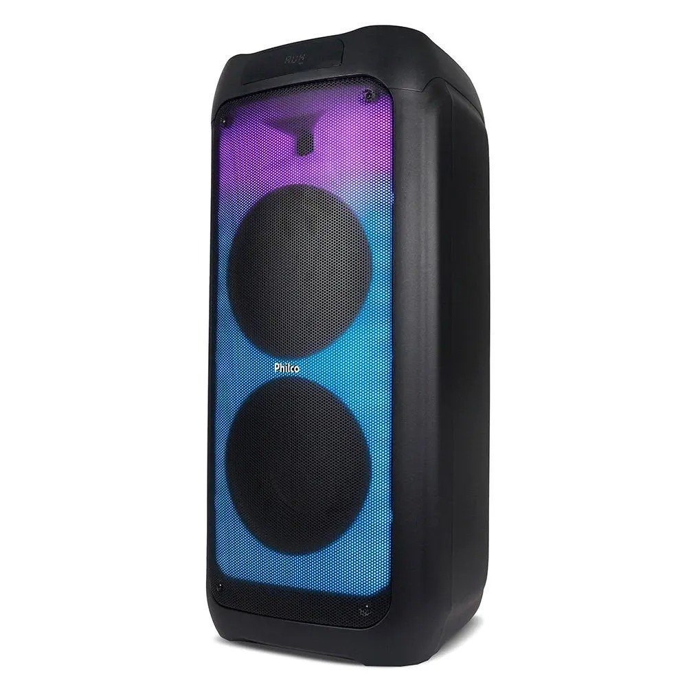 Caixa de Som Acústica Philco PCX10101, 2000W RMS, Bateria Interna (até 20h), Bluetooth e TWS, Preto