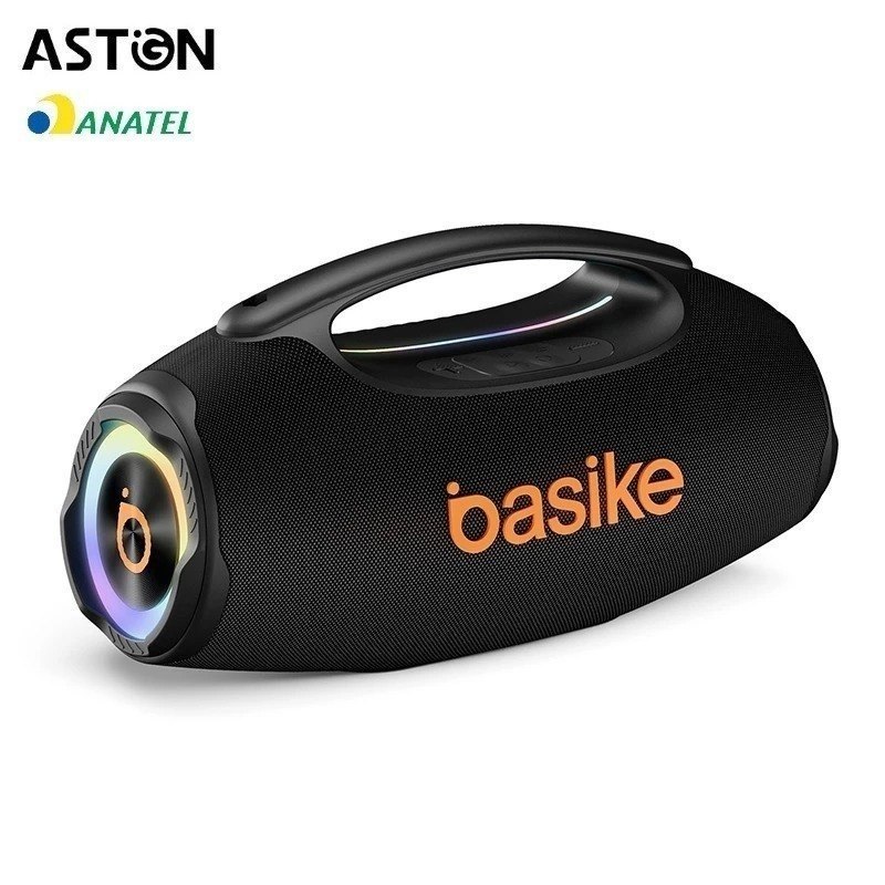 Astgn X Basike Caixa de Som Bluetooth Estéreo 80W Potente IPX6 TWS RGB
