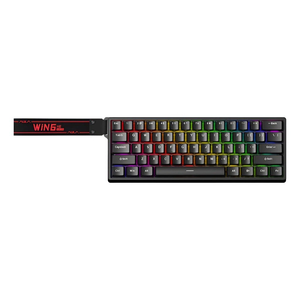 Teclado Magnético Aula Win60he Idioma Inglês US switch gray wood magnetic