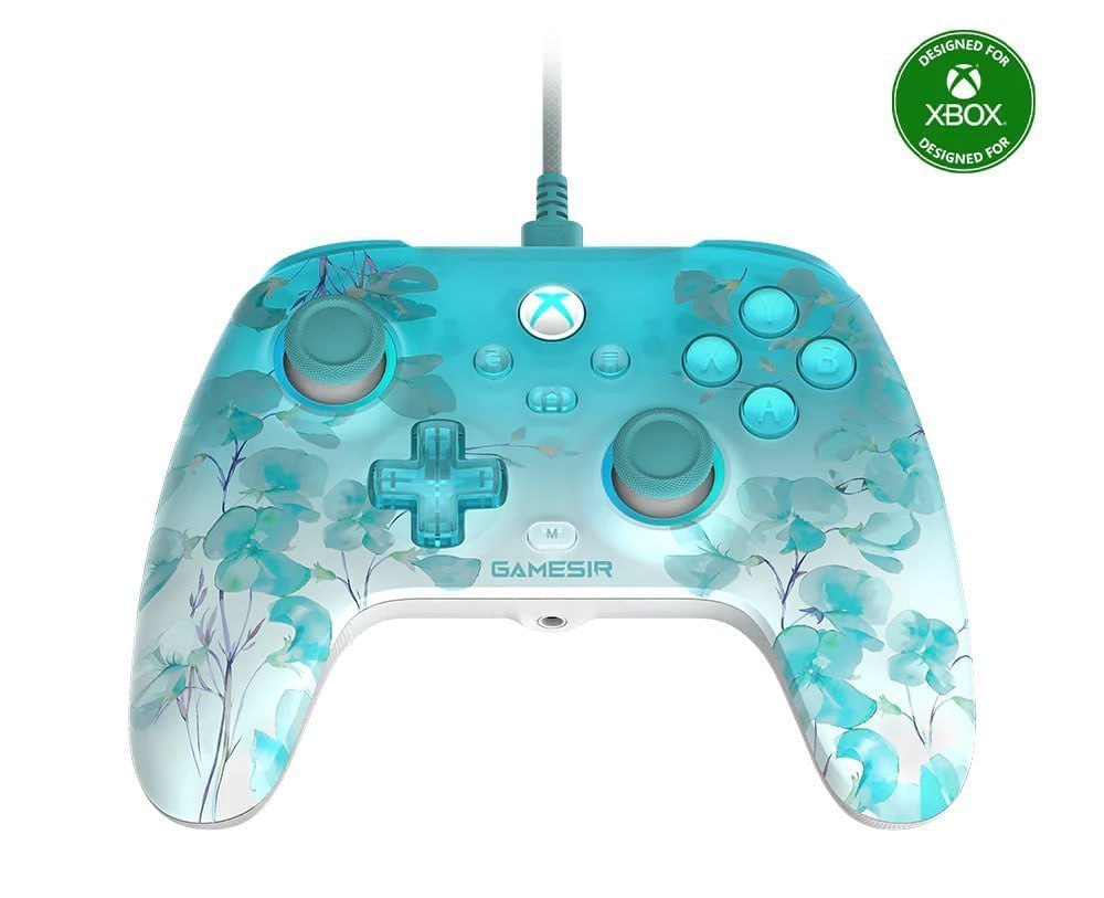 Controle GameSir T7 Pro Floral para Xbox com Joystick de Efeito Hall para PC, Xbox Series X, Xbox Series S e Xbox One X | S - Com Fio