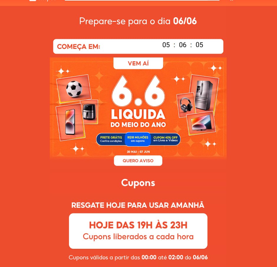 CUPONS DE DESCONTO SHOPEE 06.06