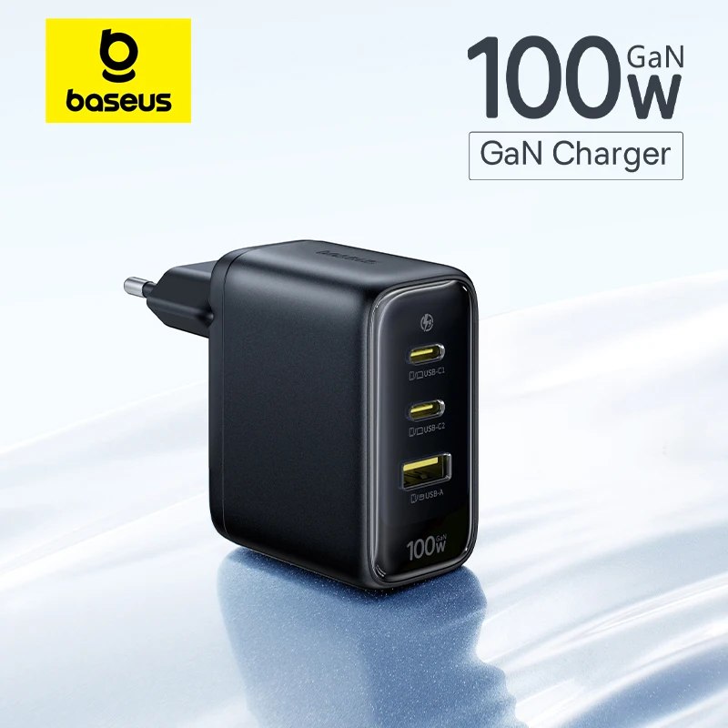 Carregador Rápido Baseus 100W Tipo C USB com Suporte QC PD PPS