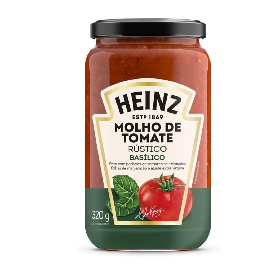 Heinz Molho de Tomate Rústico Basílico em vidro, 320G