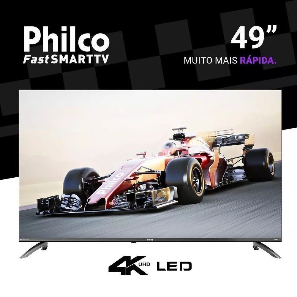 Smart TV Philco P49CRA 49" UHD 4K DLED Cinza HDR10 Bivolt