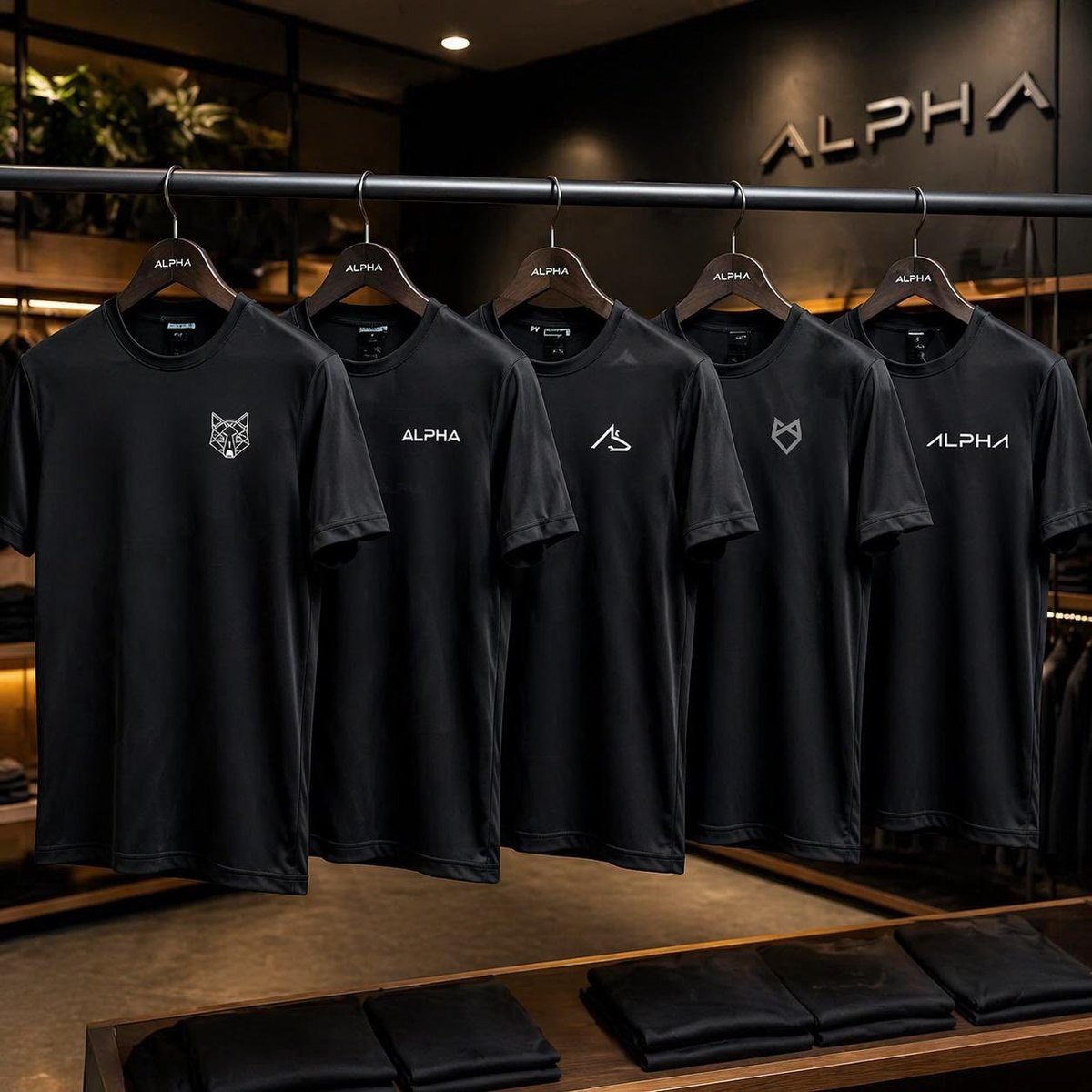 Kit 5 Camisetas Dry All Black Alpha