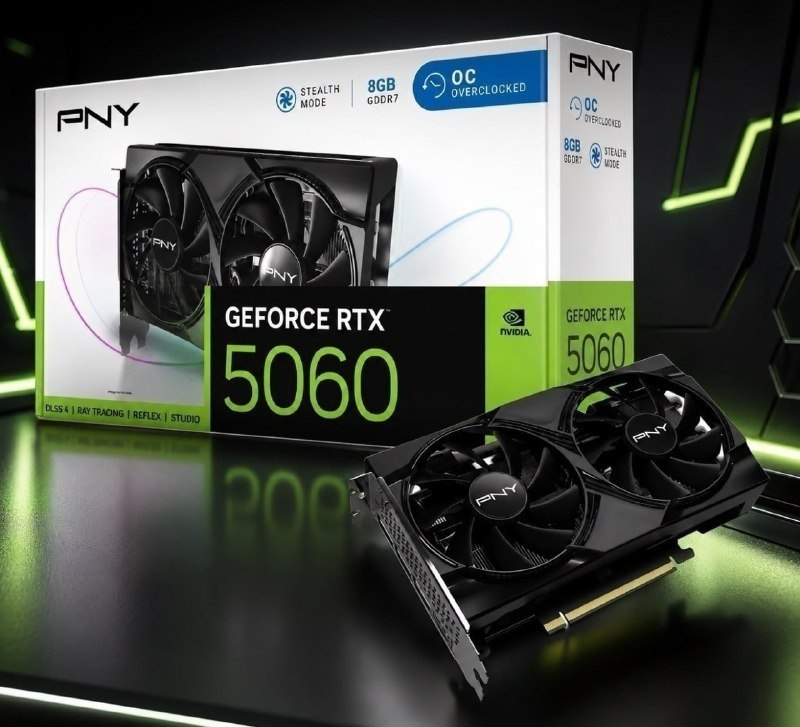 Placa de Vídeo NVIDIA GeForce PNY RTX5060 8GB DUAL FAN
