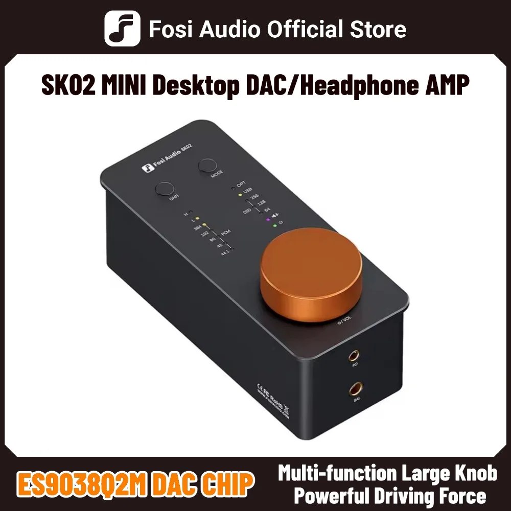 DAC de áudio Fosi SK02, 3.5 e 4.4mm