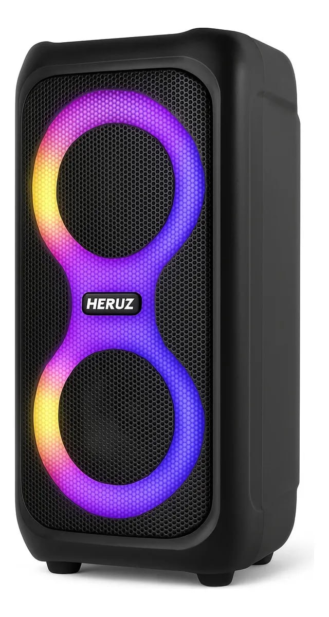 Caixa de Som Bluetooth Caixinha Grande 2 Altos Falantes 10w-hz 5.0 Boombox Com Radio Fm E Entrada Usb Pendrive - Heruz