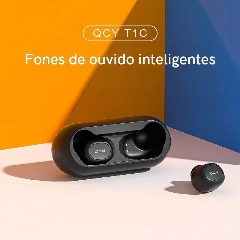 Fone De Ouvido Qcy T1c Bluetooth 5.1 Case 380mah (Preto ou Branca)