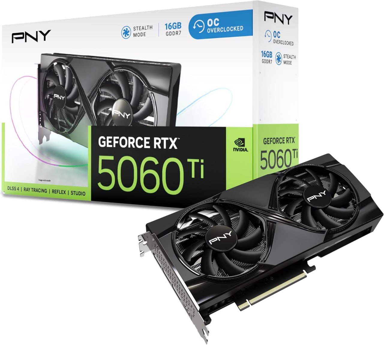 PNY GeForce RTX 5060 Ti, 8GB GDDR7, 128 Bits, Dual Fan, OC, Placa de Vídeo