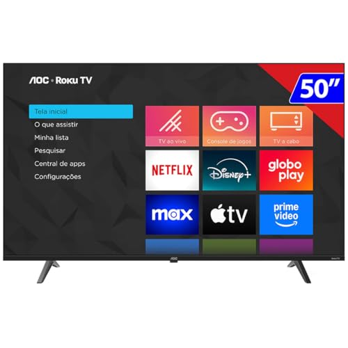 Smart TV AOC 50 Polegadas, DLED, 4K, Roku TV - 50U7045/78G