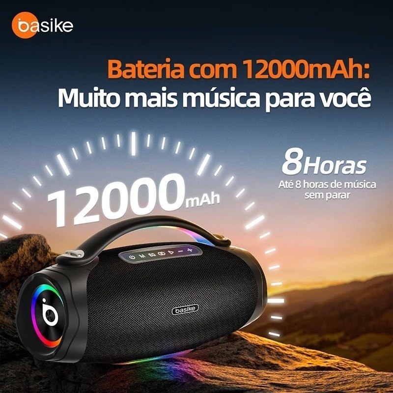 Basike alto-falante bluetooth 5.4 sem fio 200W Caixa Subwoofer Som Estéreo De Alta Fidelidade Party Ipx6RAD180