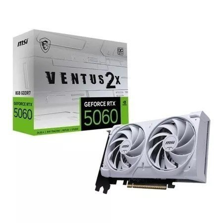Placa de Vídeo NVIDIA GeForce MSI RTX5060 8GB Ventus OC White 2X - 128 Bits - HDMI/3X DP - 912-V537