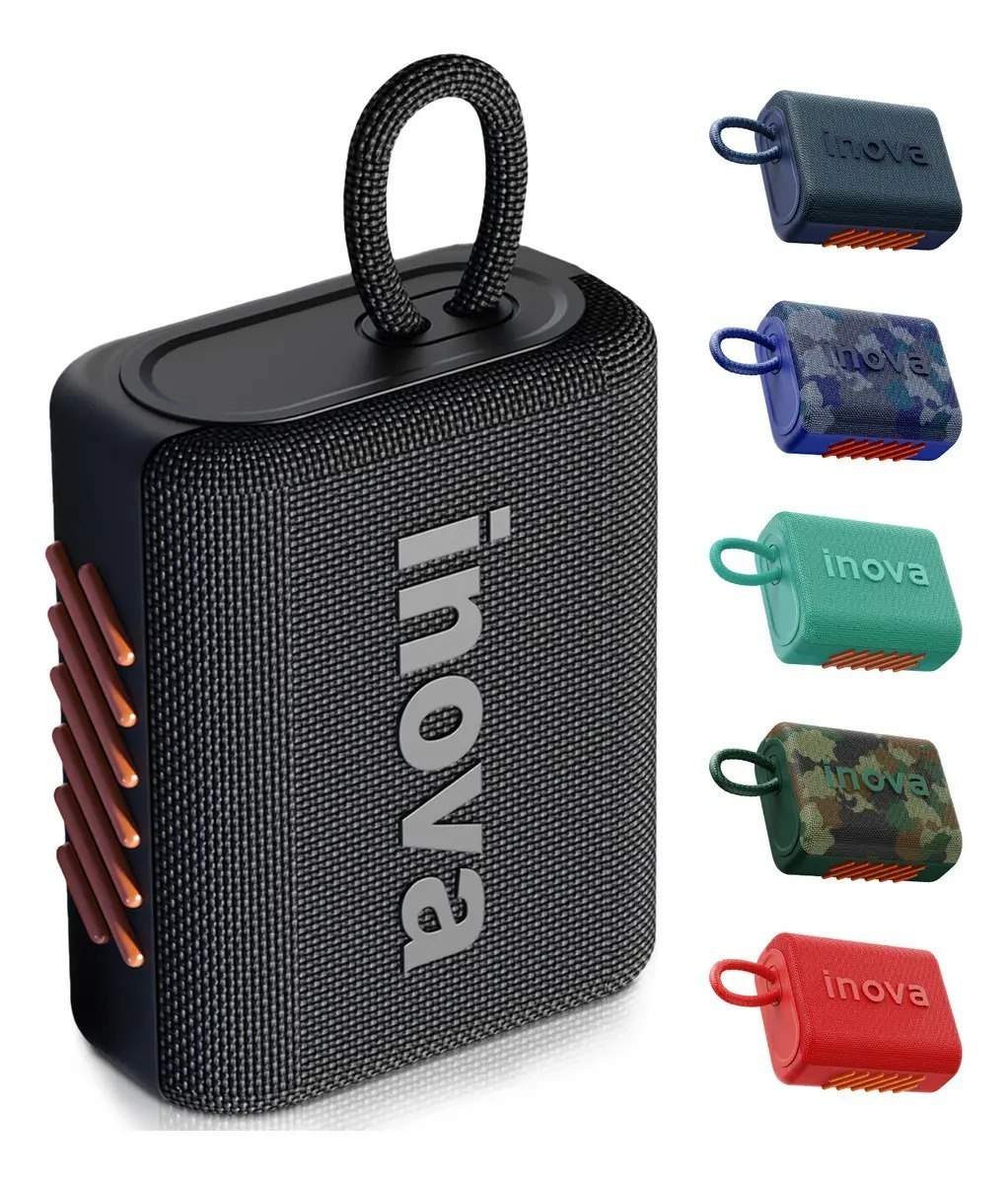 Inova Caixa De Som Mini Bluetooth Tws Grave Potent Com Radio - Azul