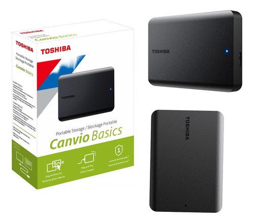 HD Externo Portátil Toshiba Canvio HDTB520XK3AA 2TB preto
