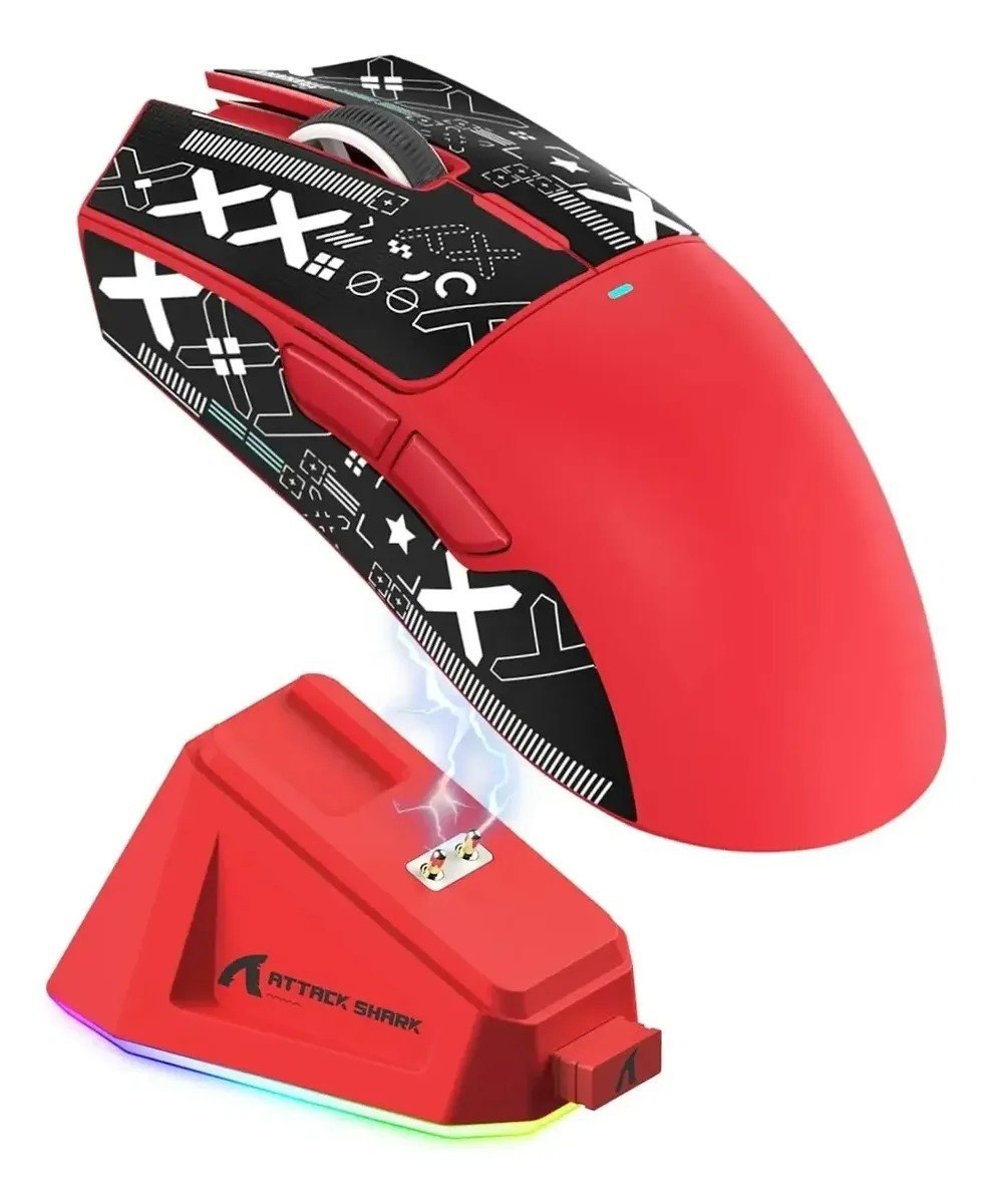 Mouse Sem Fio com Dock Attack Shark X11, Sensor PAW3311