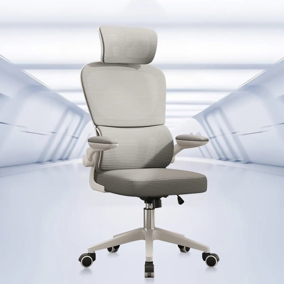 Cadeira Ergonômica Python Fly B07 Cinza Com Suporte Lombar