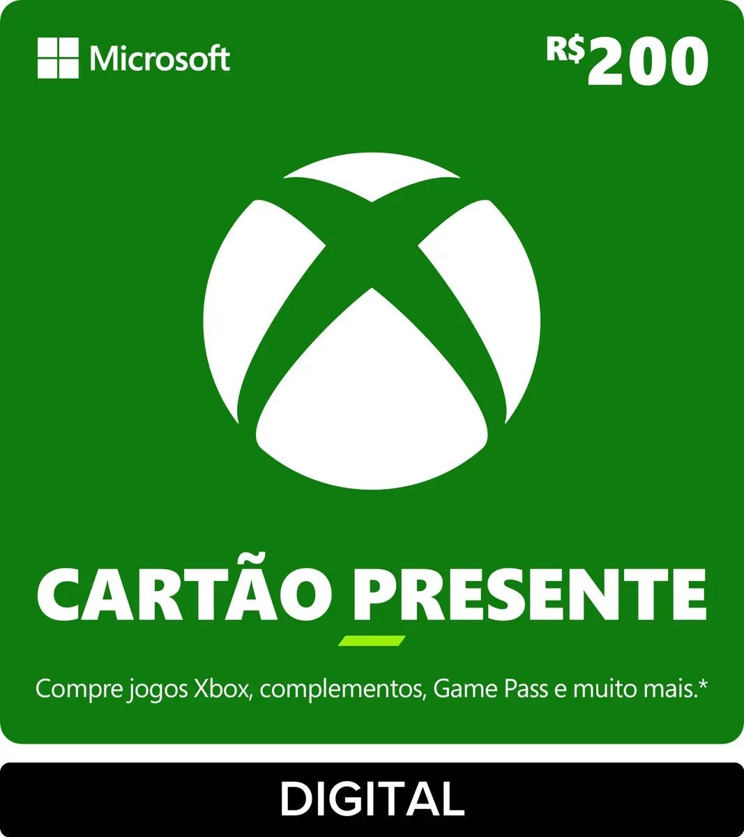 Xbox Carto Presente r 200 Gift Card Digital