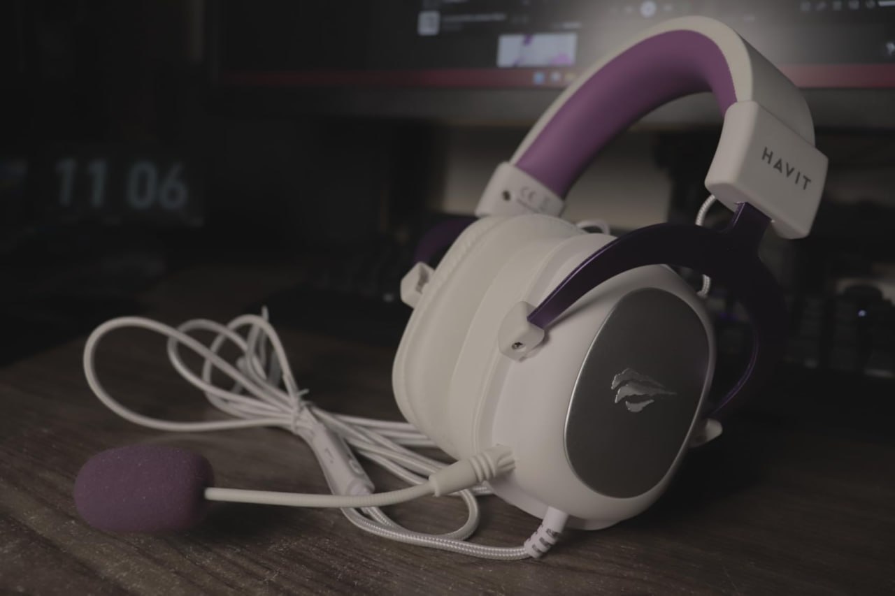 Headset Fone de Ouvido Havit HV-H2002d Purple, Gamer, com Microfone, Falante 53mm, Plug 3, 5mm: compatível com XBOX ONE e PS4