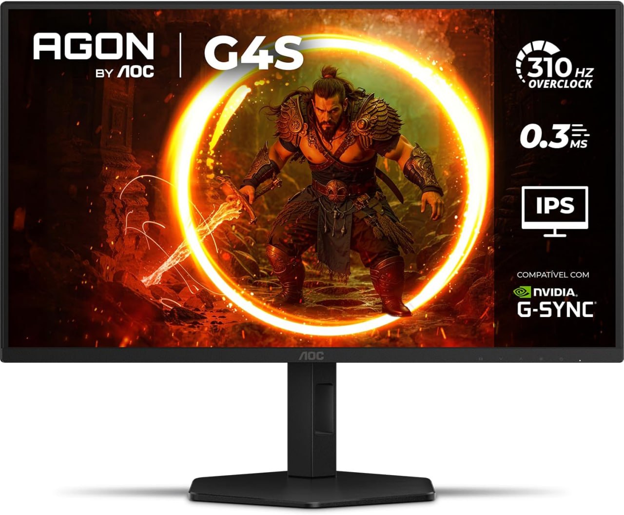 Monitor Gamer AOC AGON G4S 24,5 310Hz 0.3ms HDR10 IPS Base Ajustável 25G4S/P