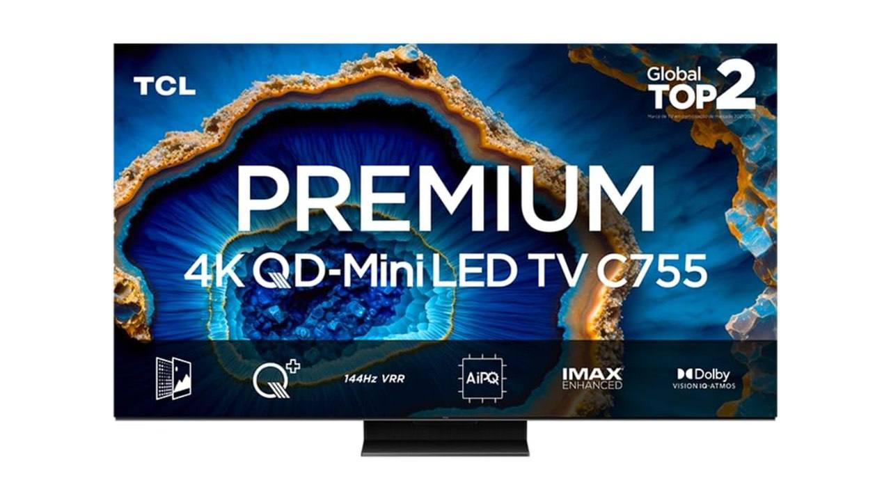 Smart TV TCL 75 Polegadas QLED Mini LED 4K C755 WiFi Bluetooth Google TV 144Hz VRR HDR10+ 75C755