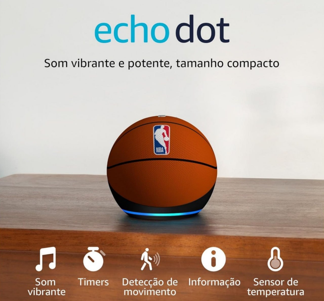 Pré - venda - Echo Dot (Geração mais recente) | Edição Limitada Oficialmente Licenciado pela NBA