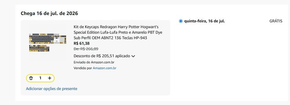 Kit de Keycaps Redragon Harry Potter Hogwarts Special Edition Lufa-Lufa Preto e Amarelo PBT Dye Sub Perfil OEM ABNT2