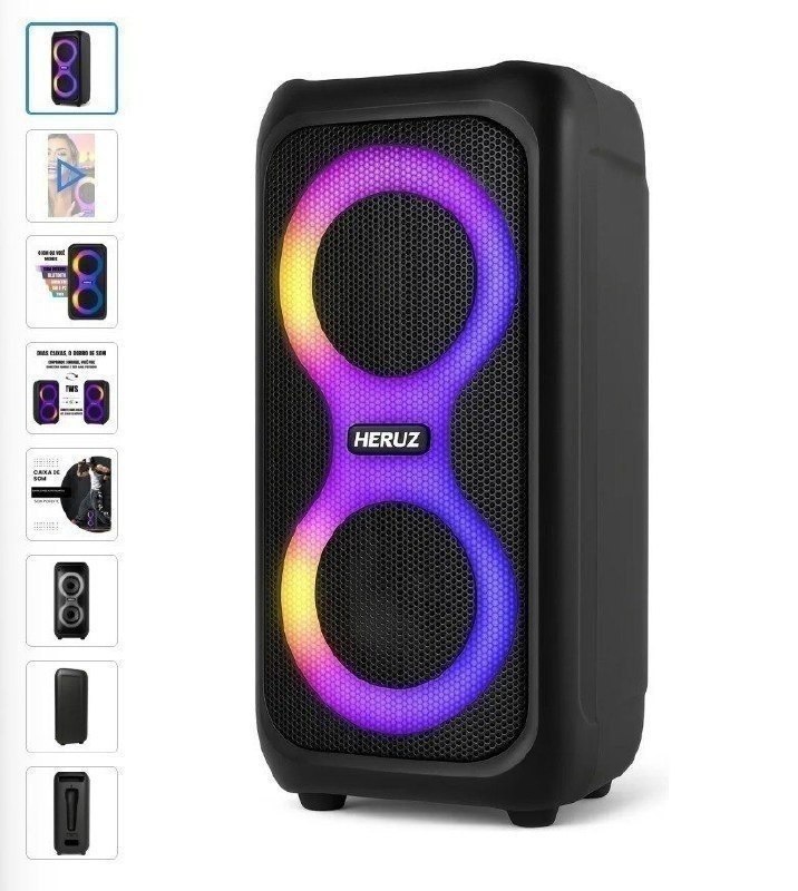 Caixa de Som Bluetooth Caixinha Grande 2 Altos Falantes 10w-hz 5.0 Boombox Com Radio Fm E Entrada Usb…