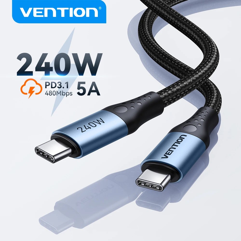 CABO Vention 240W USB C Cable Type C Cable USB C to USB C PD3.1 Fast Charging Cord for iPhone 17 16 15 Samsung S24 Huawei Mate 80 Pro