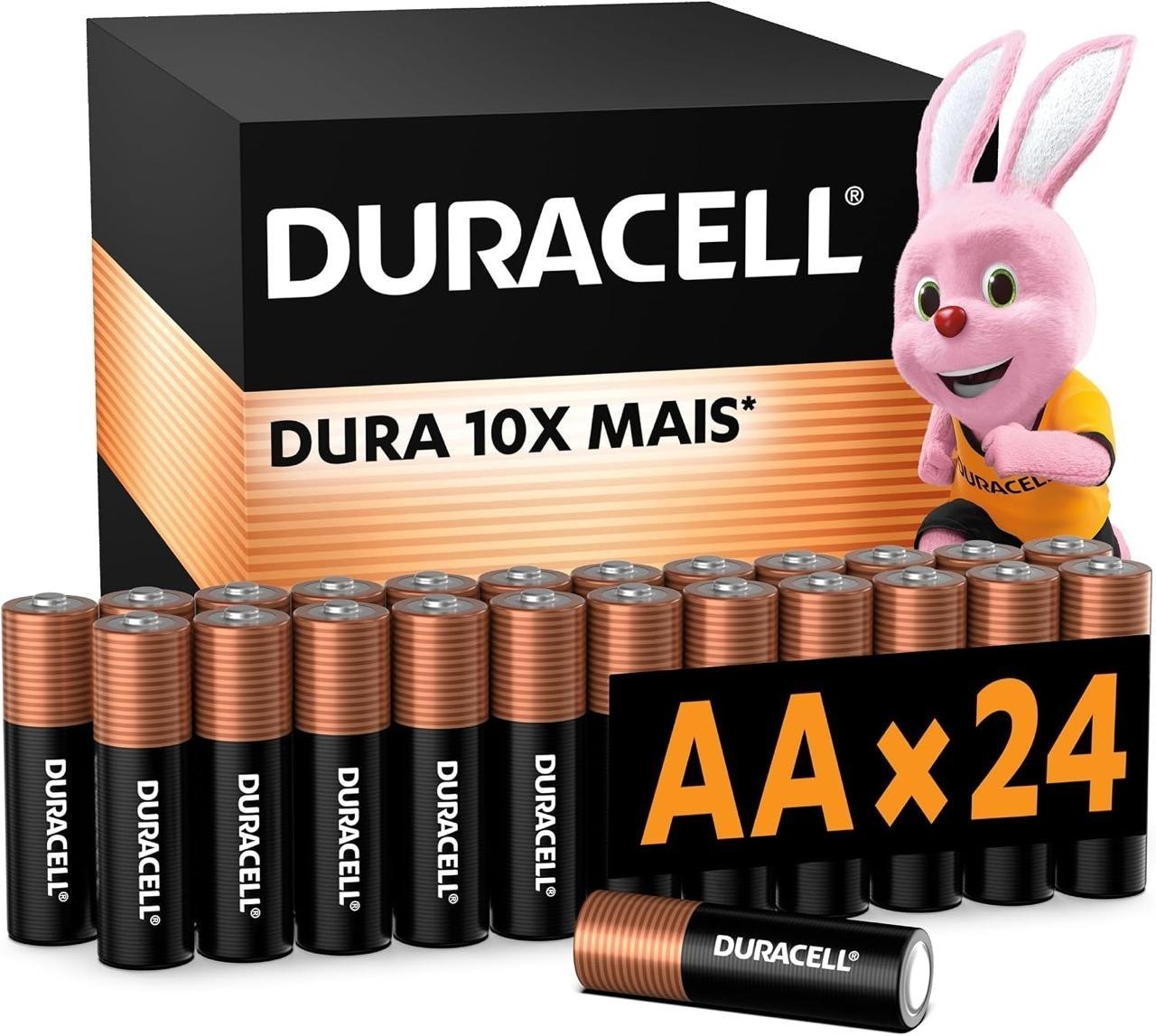 Duracell Pilhas Alcalinas AA Pequena Pack 24 Unidades – Dura até 10x Mais – Ideal para Controle de Videogame e Brinquedos