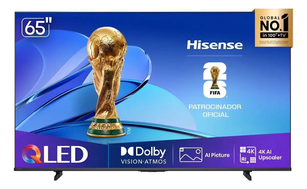 Smart TV Hisense HI-QLED 4K 65" Polegadas com Dolby Vision, Dolby Gaming, Alexa e Google - 65Q6QV