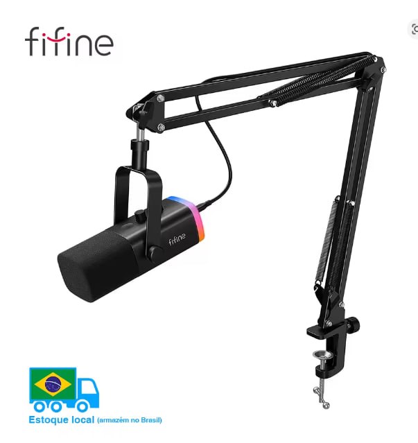 Microfone Dinâmico FIFINE AM8 + Braço Articulado