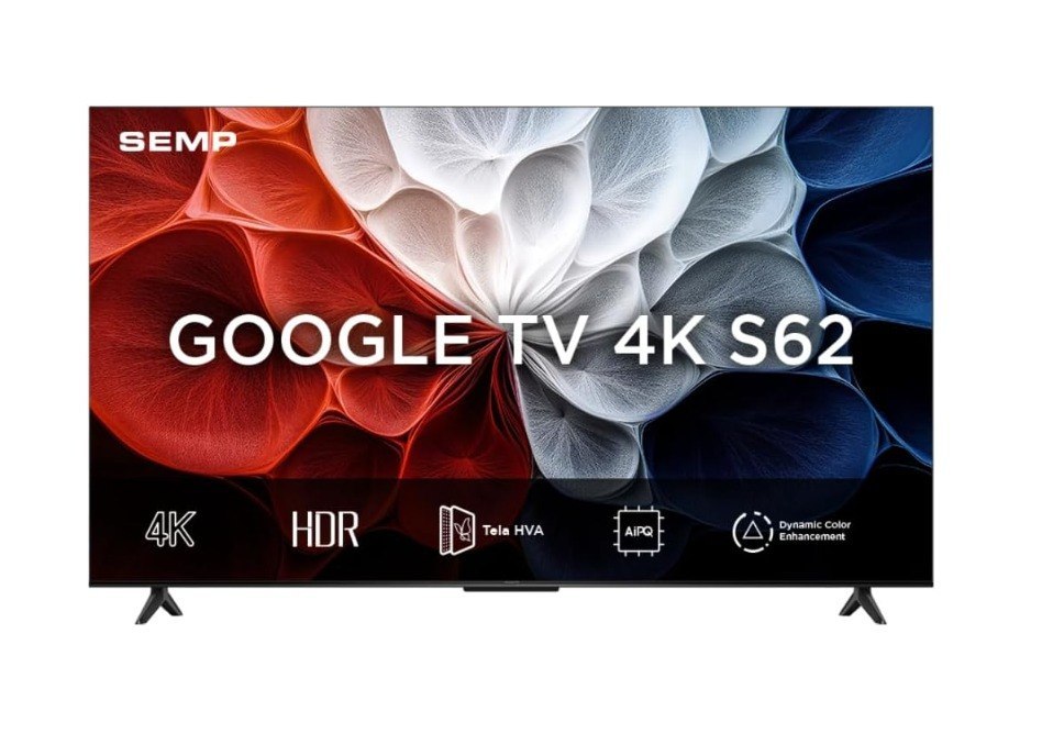 Smart TV Semp 43 Polegadas LED HVA 4K S62 WiFi Bluetooth Google TV 3 HDMI HDR10+ Dolby Audio 43S62