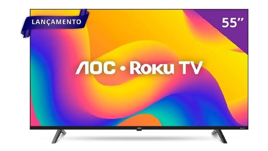 Smart Tv AOC 55" LED Roku 4K Wi-Fi 55U7045/78G Bivolt