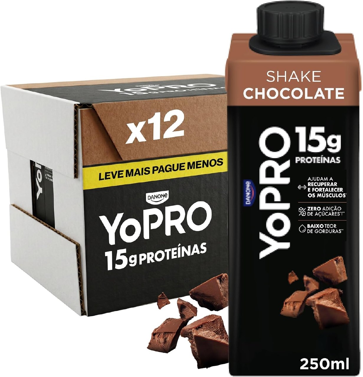 YoPRO Bebida Láctea UHT Chocolate Líquida Caixinha 250ml