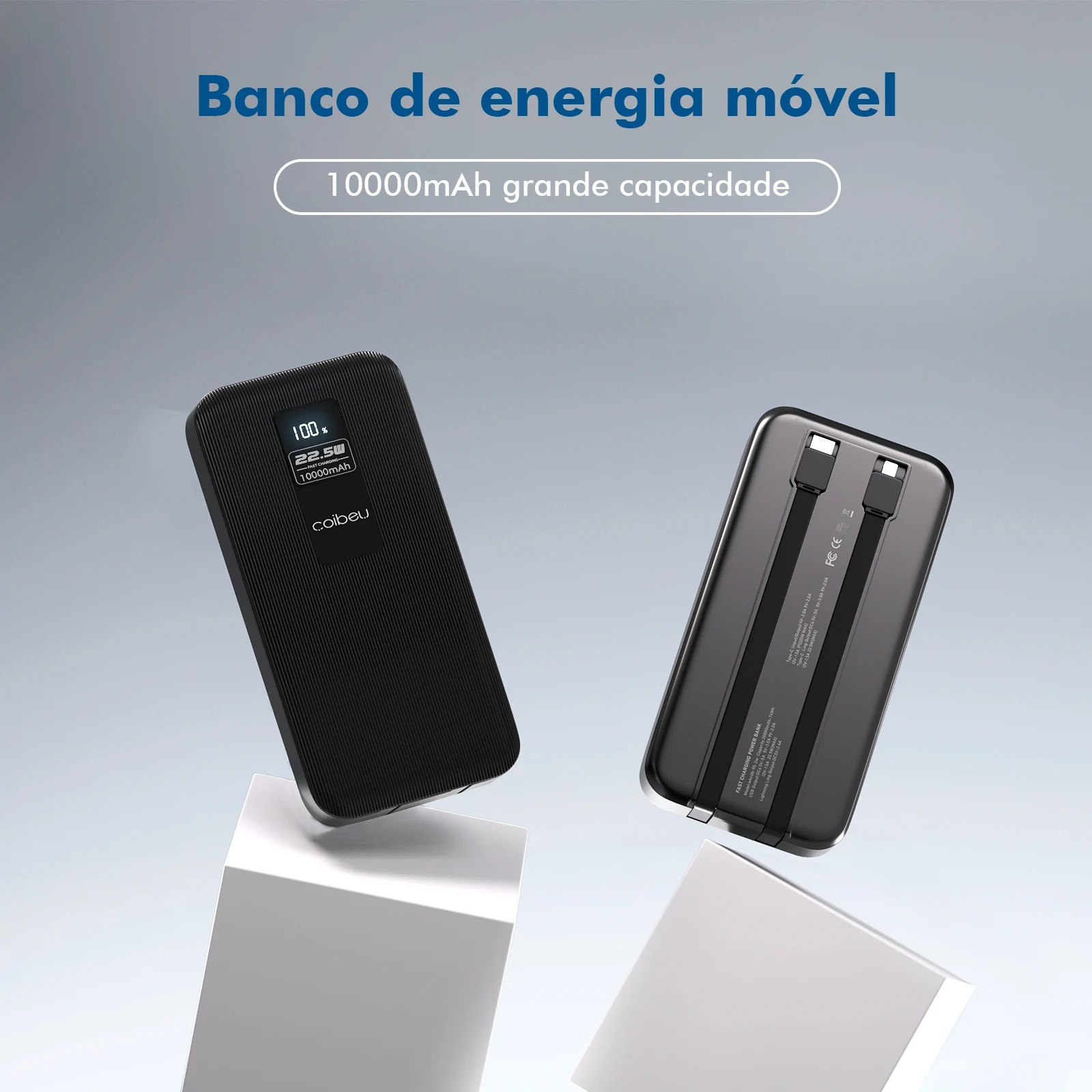 Powerbank Powerbank 10000mah Powerbak Power Bank Portátil Bateria Portátil Pilhas Recarregáveis Coibeu
