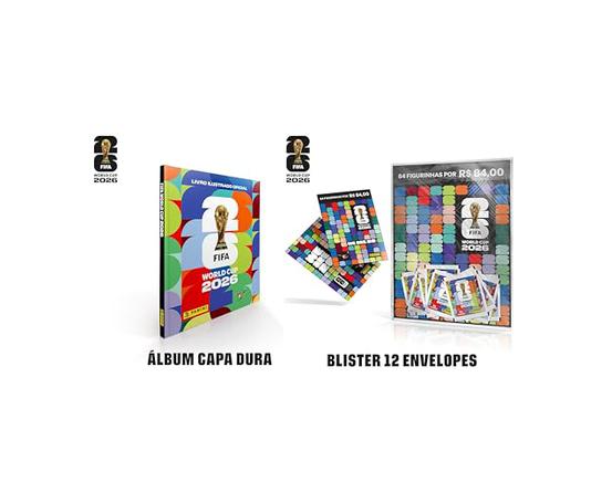 Kit Álbum Capa Dura + 12 Envelopes de Figurinhas Copa do Mundo da FIFA 2026