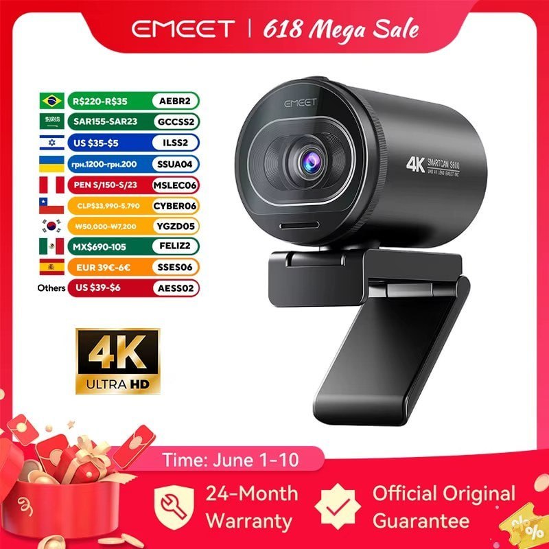 Webcam Emeet S600 Smartcam 4K 30FPS / FHD 60FPS