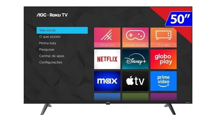 Smart Tv 50P Dled AOC 50U7045/78G 4K HD HDR10 HDMI USB