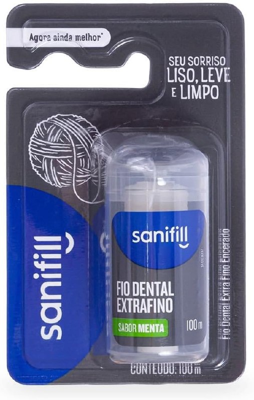 5x Fio Dental Sanifill Extrafino Sabor Menta 100 metros, Sanifill