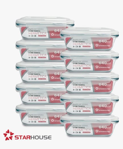 R$8,20 CADA E É DE VIDRO, IDEAL PRA MARMITAS FIT