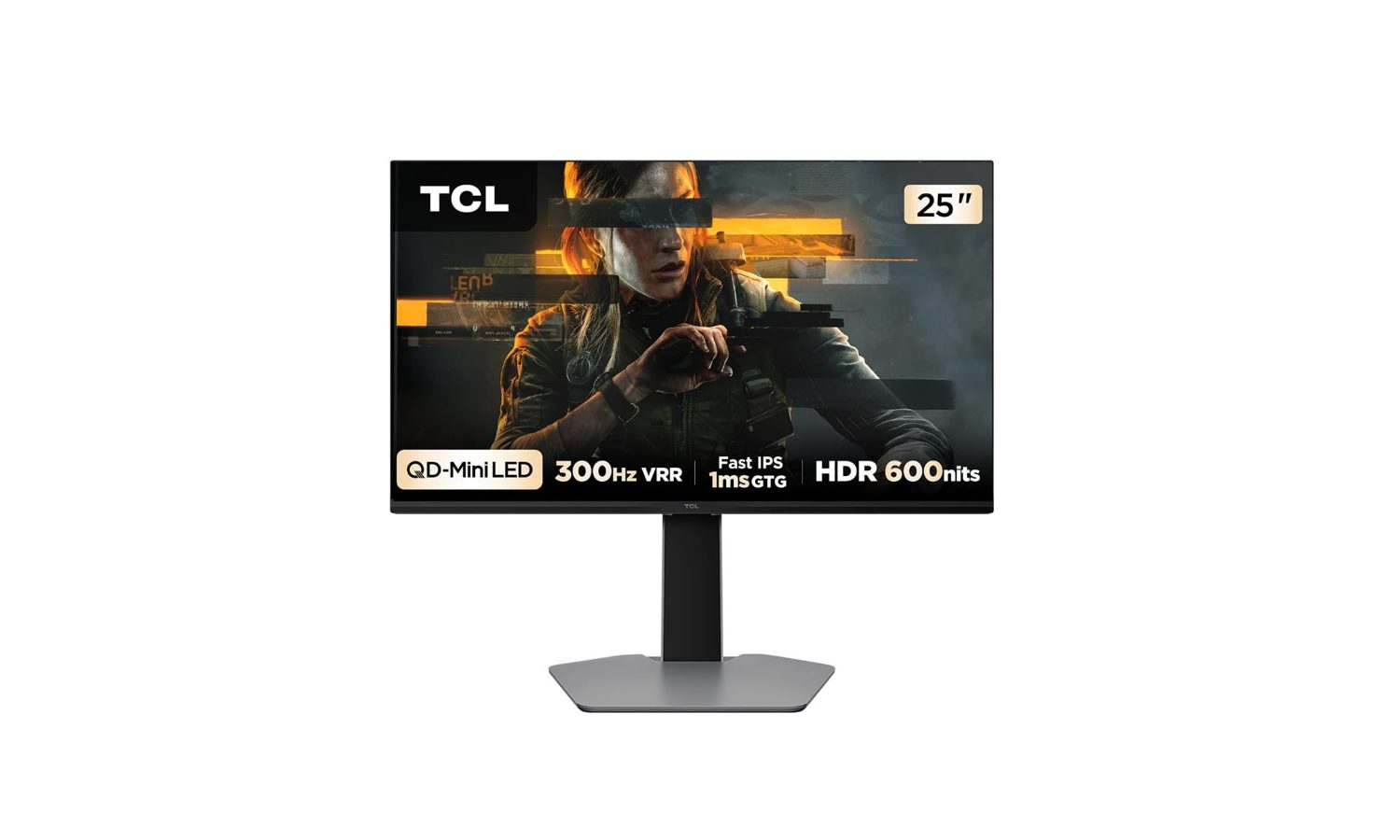 Monitor Gamer TCL 25 Polegadas QLED Mini LED Full HD G64 300Hz 1ms (GtG) Freesync HDR 600 nits 25G64