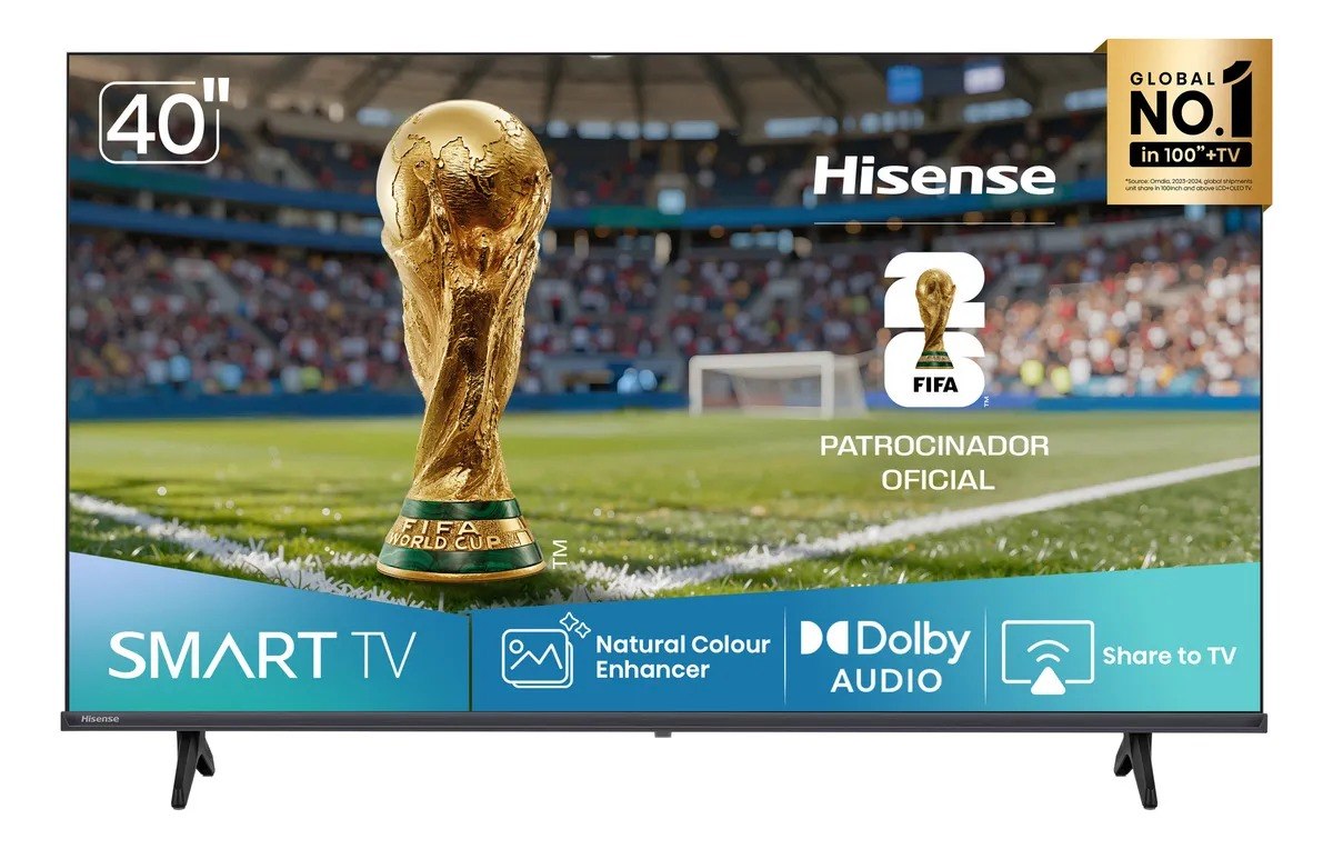 Hisense Smart TV FHD 40" Polegadas 40A4NV com HDR10, DTS Virtual X, Compatibilidade Alexa e Google Home